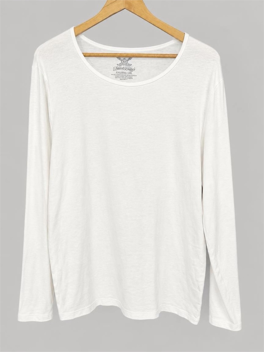 Casual Women's Long-Sleeve Scoop Neck Top - White XXL